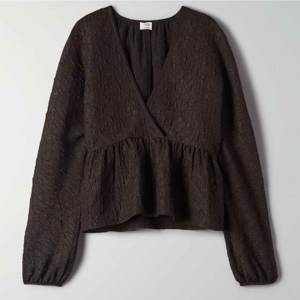 Wilfred Black Peplum blouse NWT